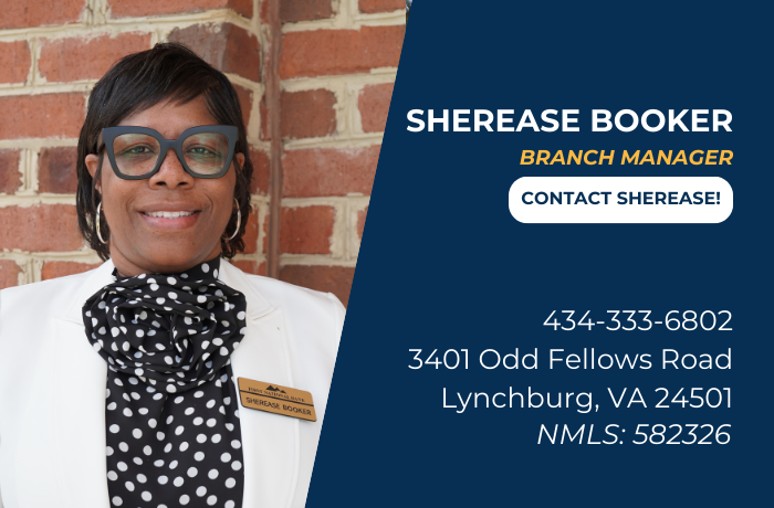 Sherease Booker  
Odd Fellows Road Branch Manager
Click to contact Sherease
434-333-6802